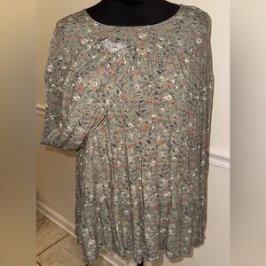 Boho Floral Swing Tunic Top